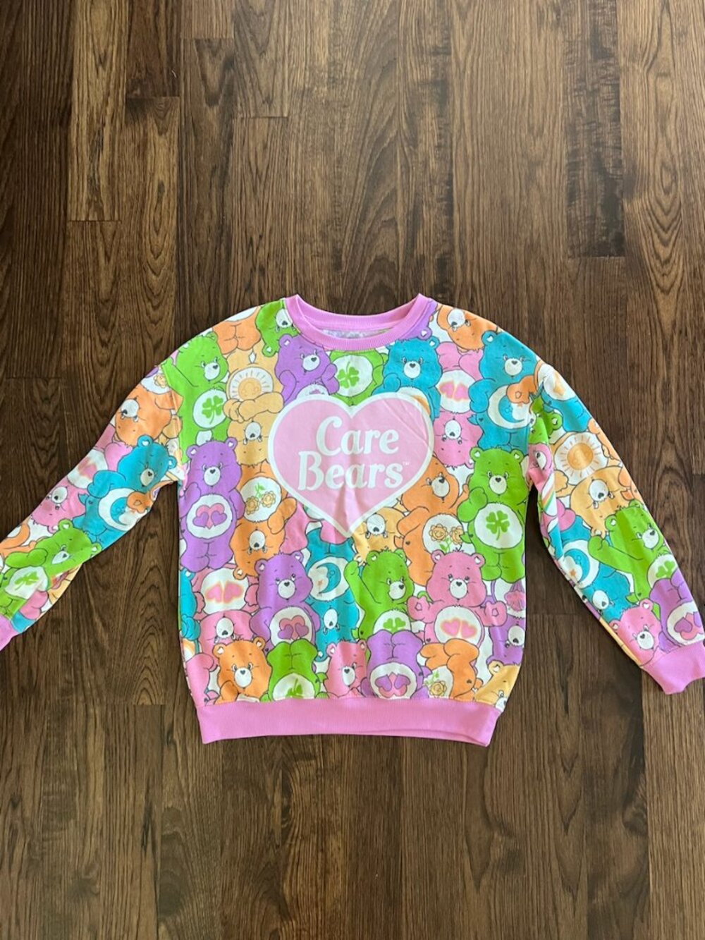 Care Bears Colorful All Over Print Crewneck Sweatshirt Size S